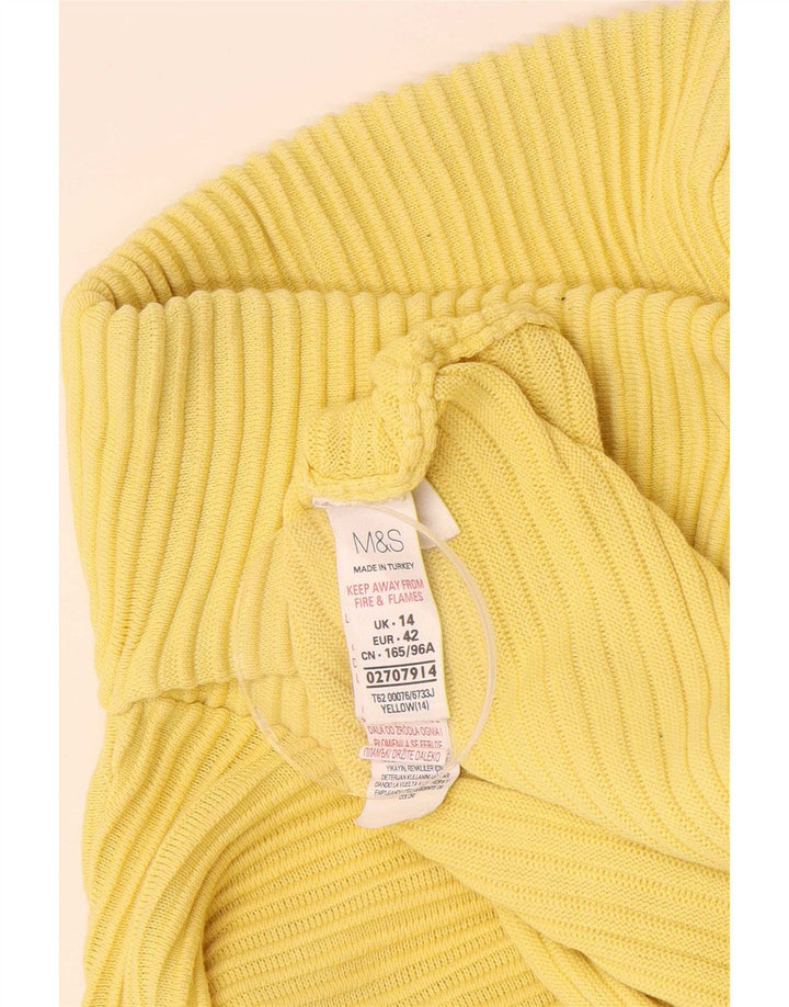 Maglione maglione a collo alto da donna Marks & Spencer UK 14 grande giallo