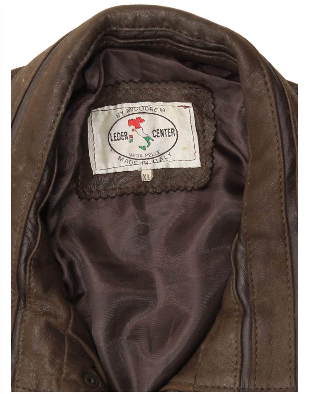Giacca in pelle vintage da uomo UK 42 XL in pelle marrone