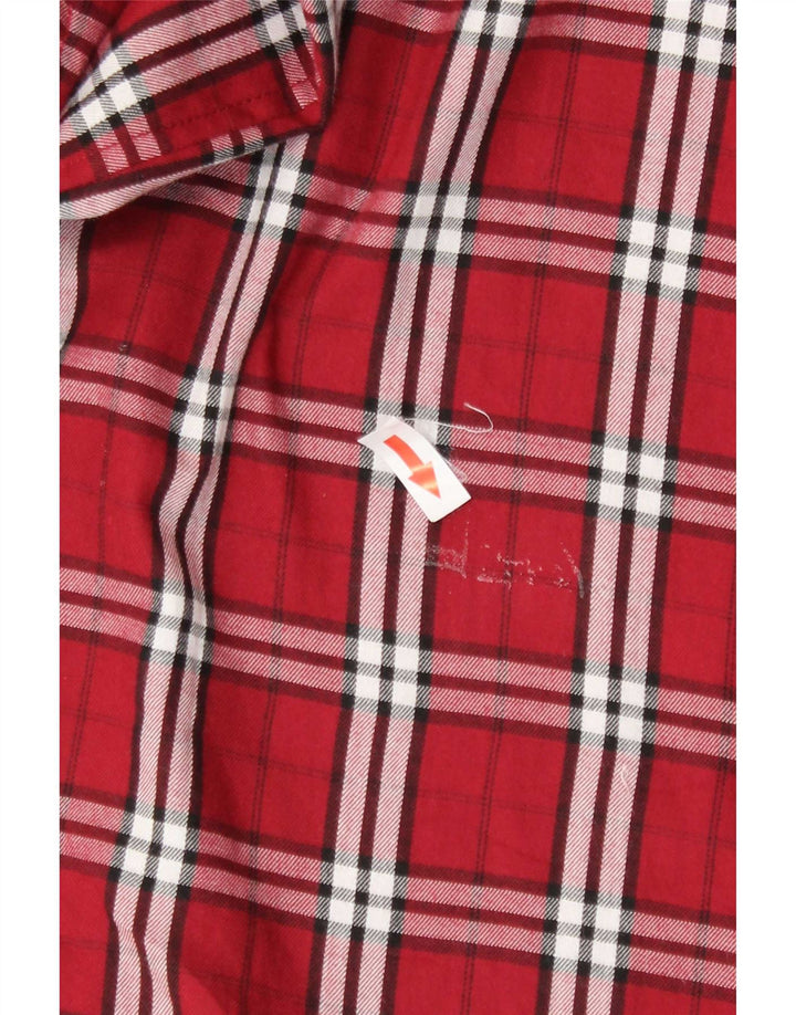 Camicia da uomo in flanella Chaps XL in cotone a quadri rossi