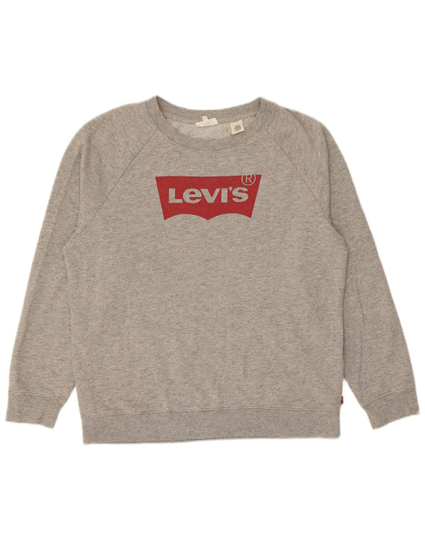 Felpa oversize con grafica da donna Levi's UK 14 Grigio medio chiazzato