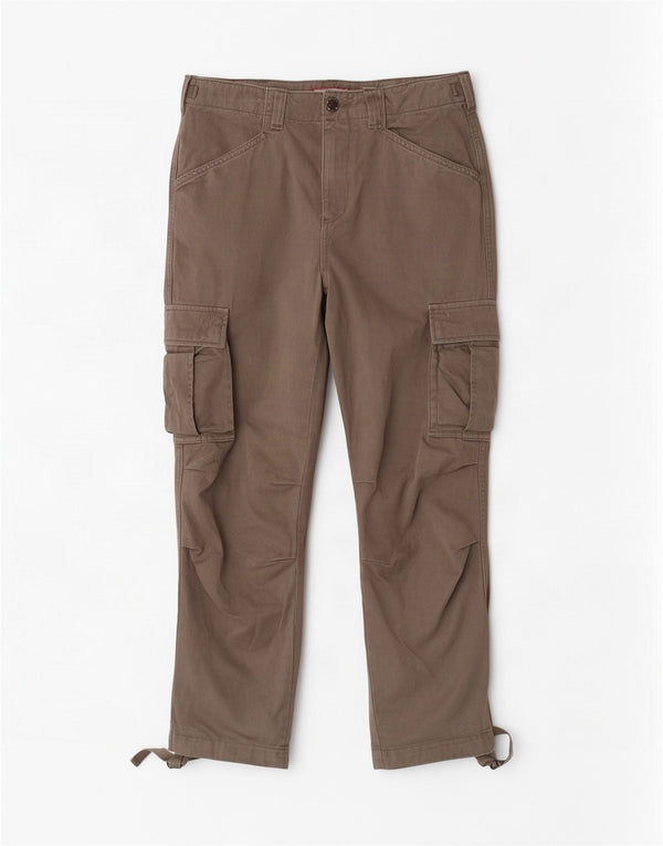 Pantaloni cargo dritti da donna Joe Browns UK 8 piccoli W26 L26 cotone kaki