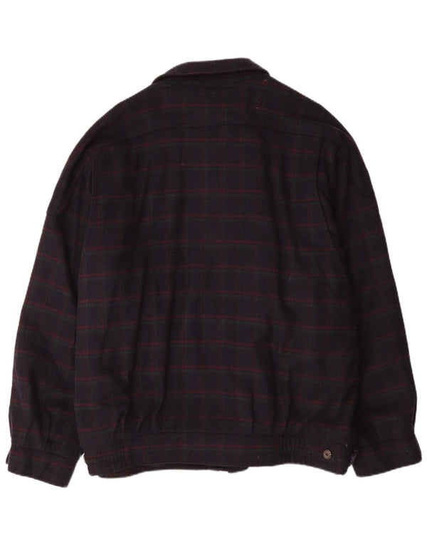 Giubbotto bomber da uomo BUSCH UK 42 XL Lana a quadri blu navy