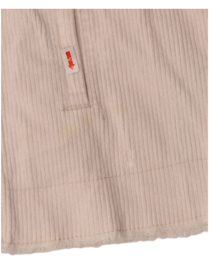 Giacca da donna oversize in velluto a coste ZARA UK 16 grande in cotone bianco sporco