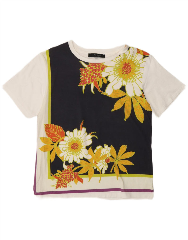 Max Mara T-shirt da weekend da donna Top UK 10 Small White Floral