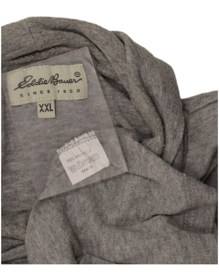 EDDIE BAUER Top da uomo a maniche lunghe 2XL in cotone grigio