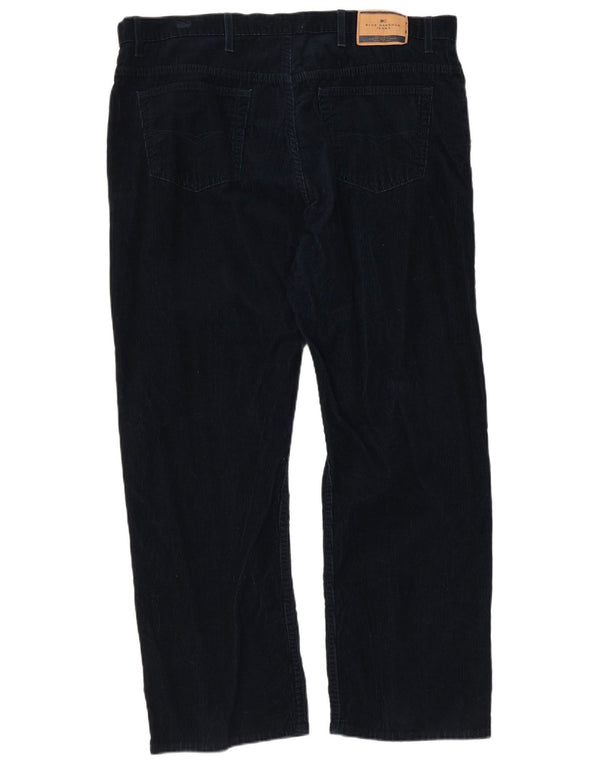Pantaloni dritti in velluto a coste Marks & Spencer da uomo blu Harbour W40 L29 Navy