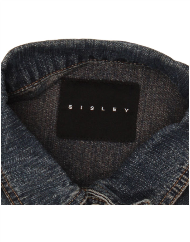 Giacca in denim da donna Sisley UK 14 grande cotone blu