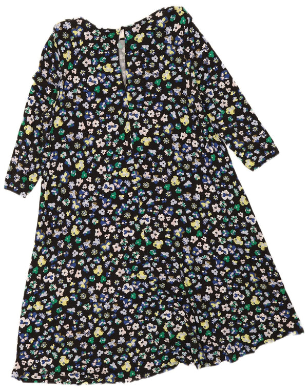 Abito a trapezio con maniche a 3/4 da donna Marks & Spencer UK 18 XL Nero floreale