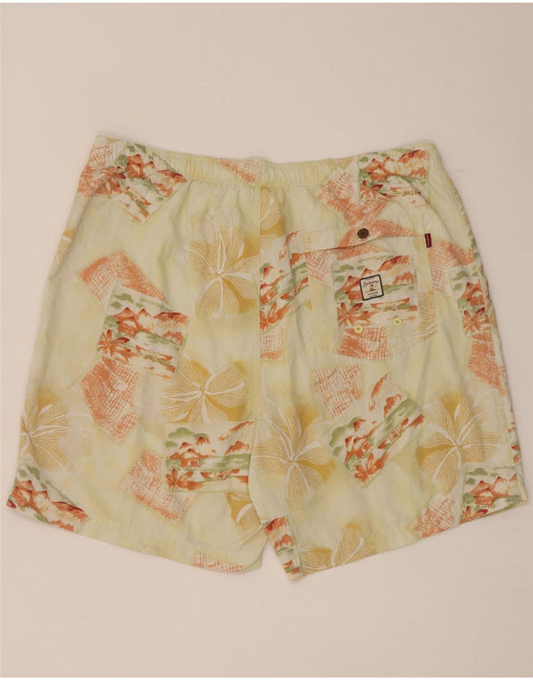 Tommy Bahama Mens Swimming Shorts Large  Yellow Floral Nylon