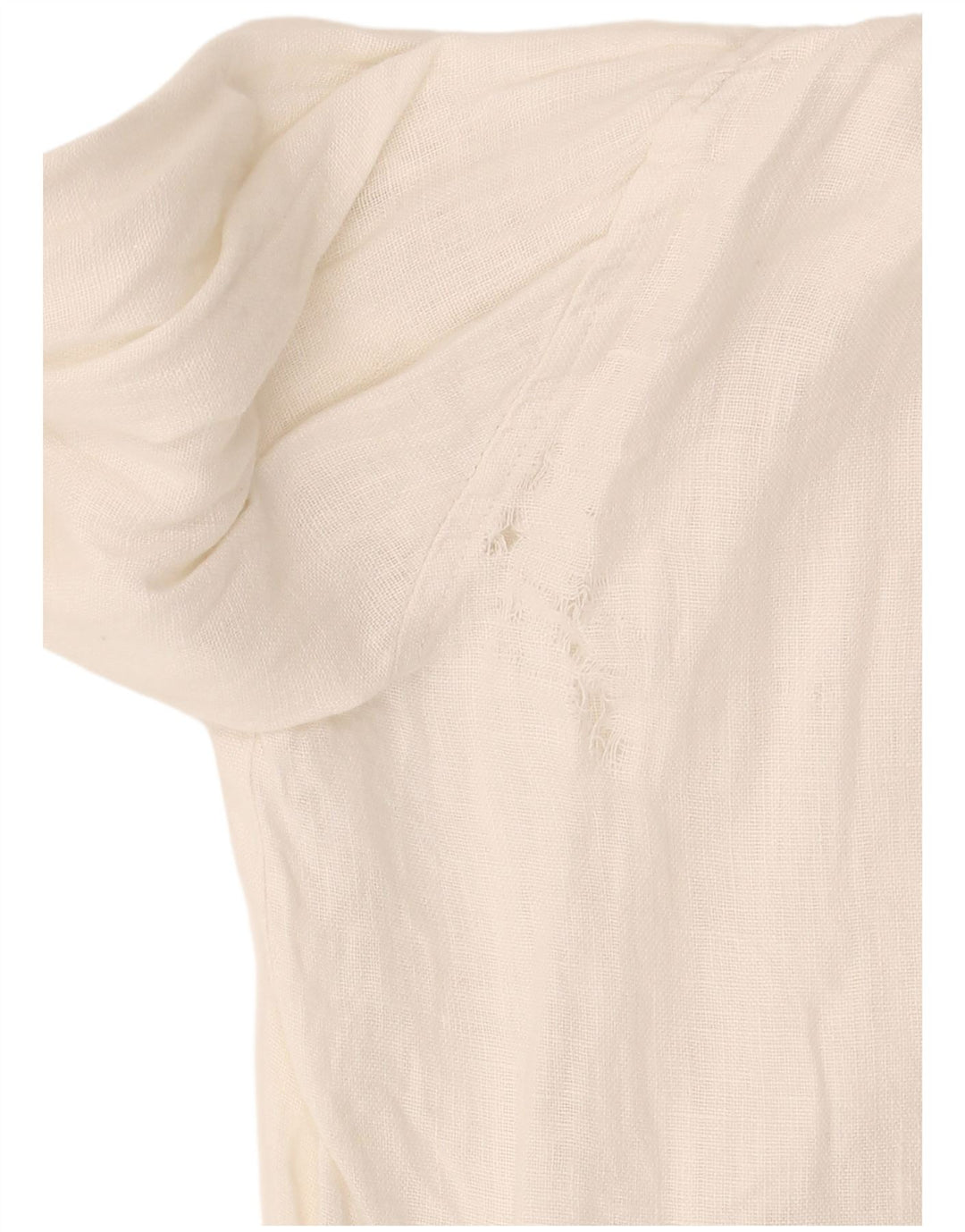 Camicia Zara da donna con maniche a 3/4, UK 14, lino bianco medio