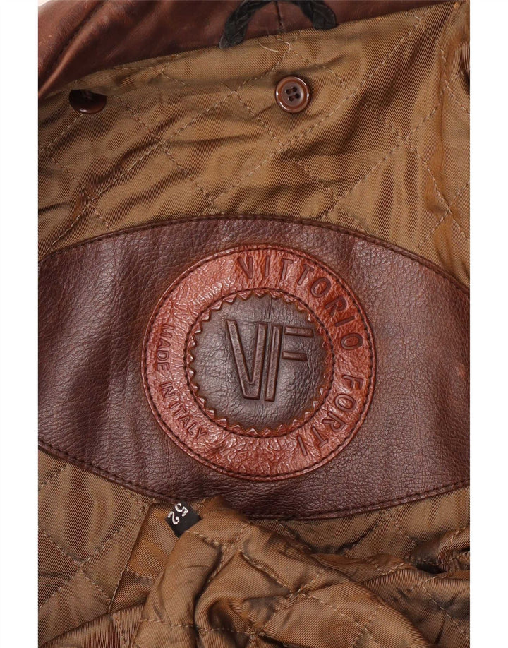 Giacca da aviatore da volo in pelle da uomo Vittorio Forti IT 52 XL Marrone