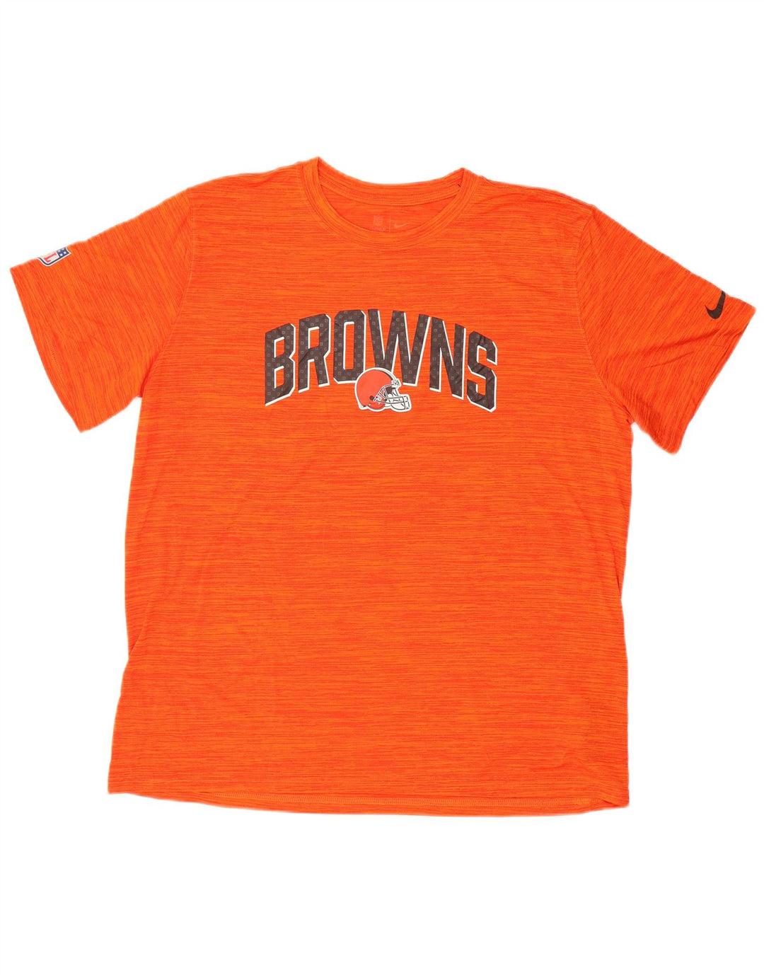 NIKE Mens Dri Fit Graphic T-Shirt Top XL Orange Flecked Polyester