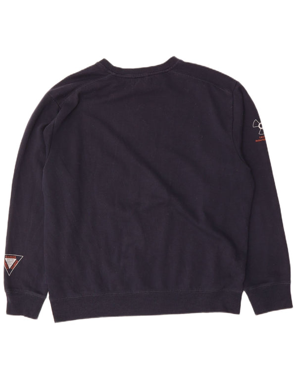 Felpa grafica da uomo AVIREX Maglione XL Blu navy in cotone