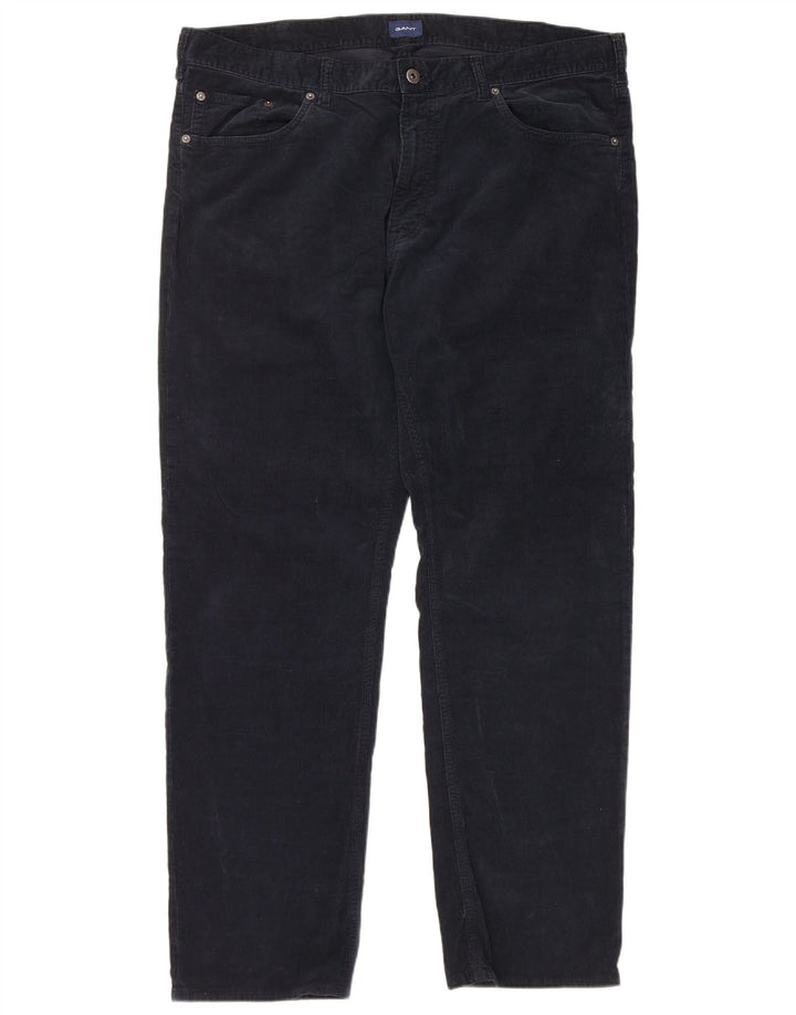 Pantaloni regolari da uomo in velluto a coste GANT W40 L32 in cotone blu navy