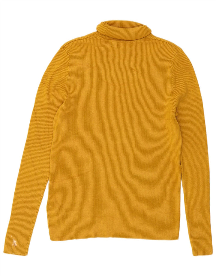 Maglione maglione a collo alto da donna Marks & Spencer UK 16 grande viscosa gialla