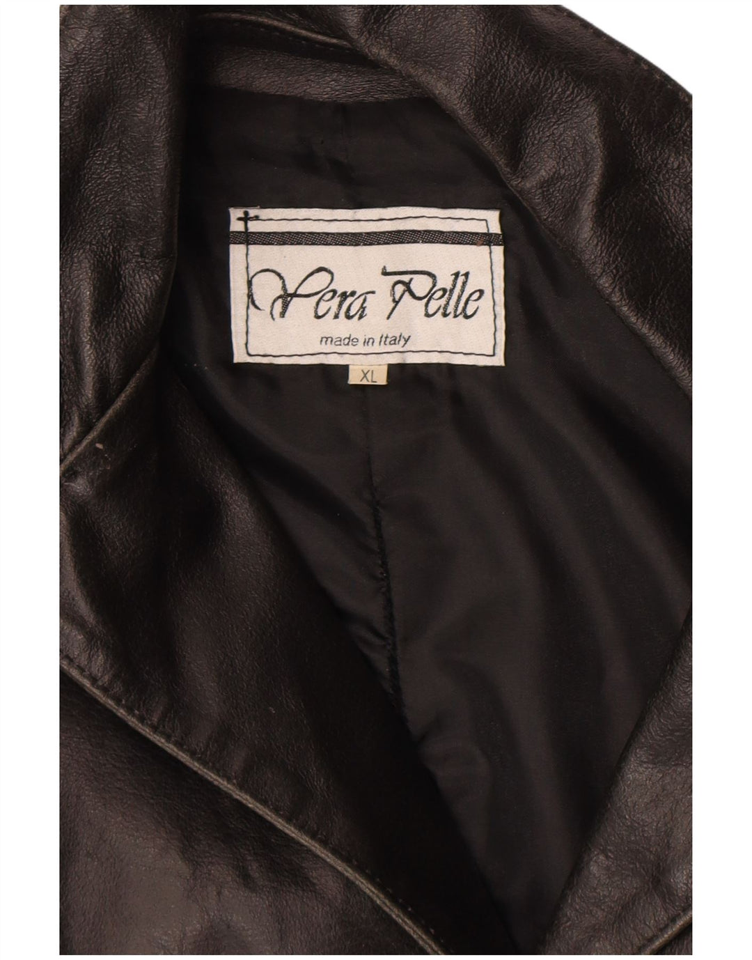 Giacca in pelle vintage da donna UK 18 XL in pelle nera