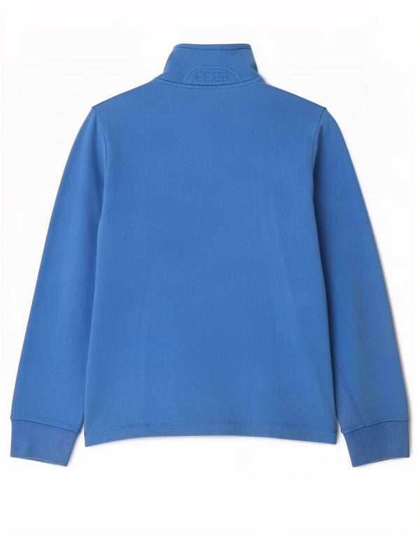 Felpa con collo con zip grafica da donna Fat Face Maglione UK 16 Grande cotone blu