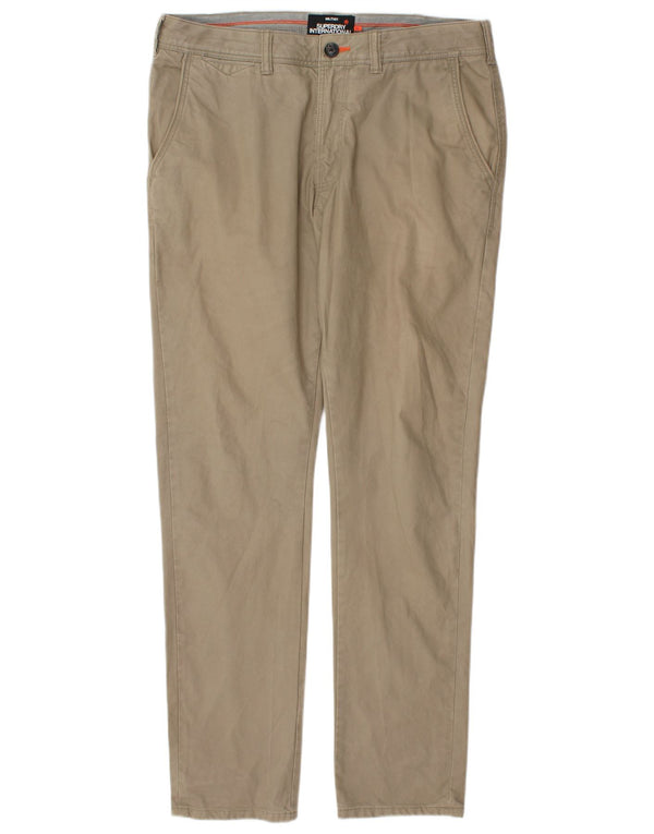 Pantaloni chino slim militari da uomo Superdry W33 L32 kaki