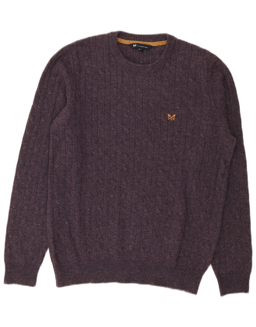Crew Clothing Maglione da uomo con collo in lana di agnello grande viola