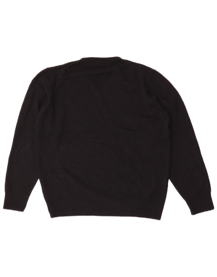 Maglione Zara da uomo con scollo a V grande in lana nera