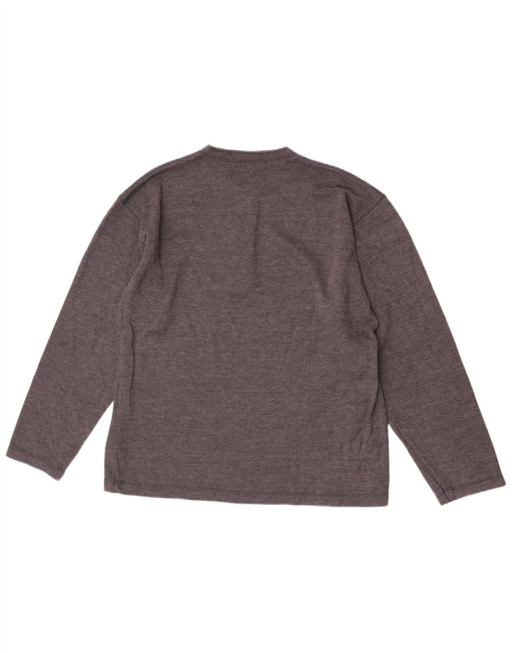 Marlboro Classics Top da uomo a manica lunga grande in cotone grigio