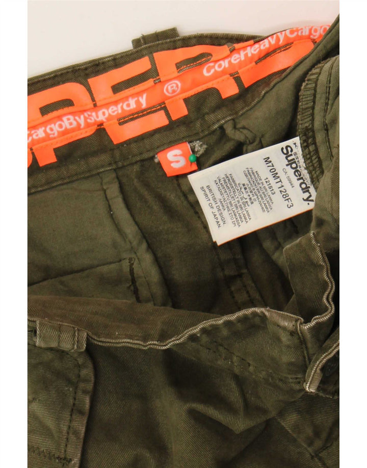 Pantaloncini cargo da uomo Superdry piccoli W29 cotone kaki