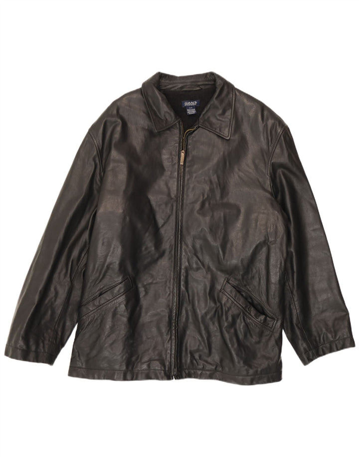 Giacca in pelle da uomo Gant UK 38 pelle nera media