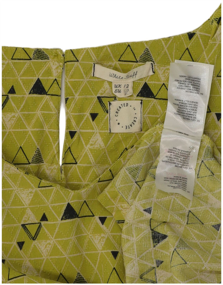 Camicetta da donna con maniche a 3/4 di White Stuff Top UK 12 Verde medio geometrico