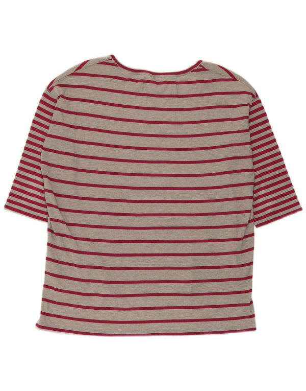 T-shirt da donna Marks & Spencer Top UK 14 poliestere a righe grandi grigie