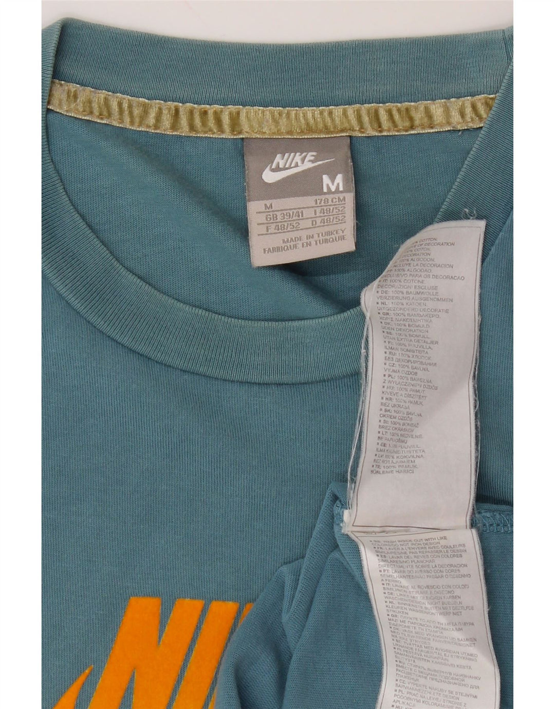 T-shirt grafica da uomo Nike Top UK 39/41 cotone blu medio