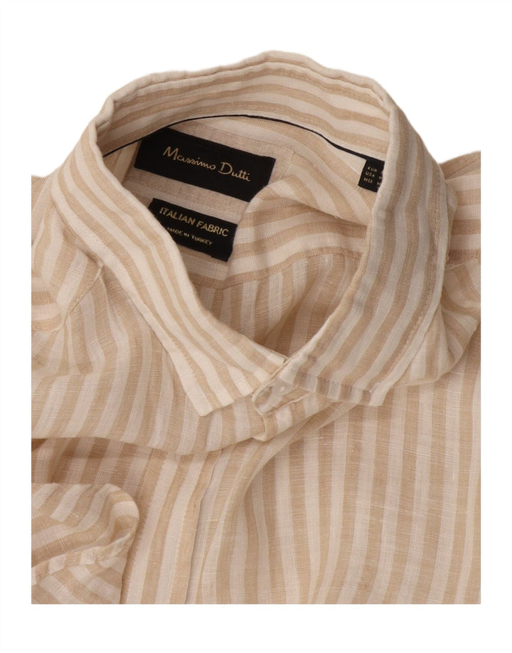 Camicia Uomo Massimo Dutti Gessato Beige Medio