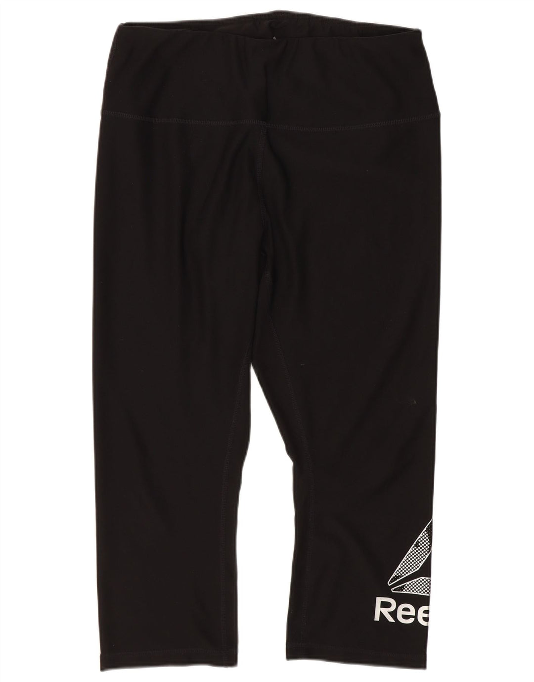 Leggings Capri grafici Reebok da donna UK 14 grandi neri