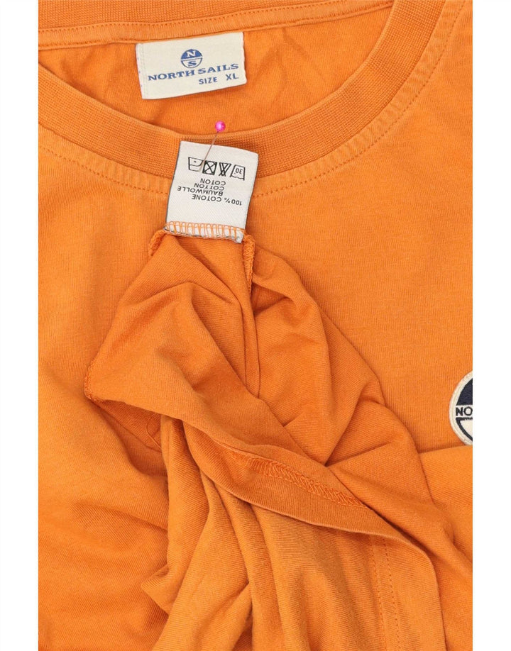 Maglia North Sails da uomo a maniche lunghe XL in cotone arancione