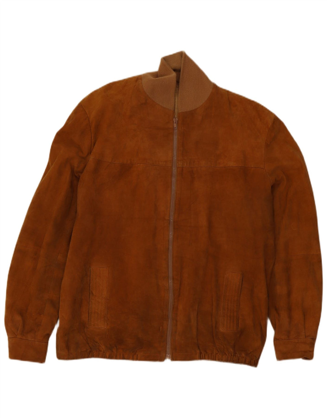 Giubbotto bomber vintage in pelle scamosciata da uomo IT 52 XL Beige