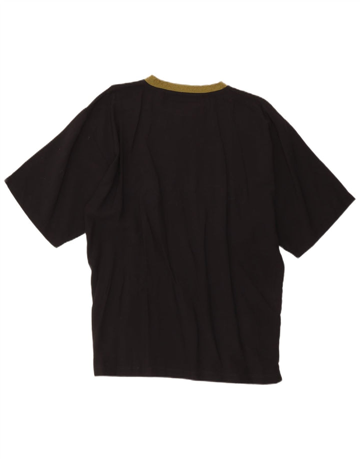 T-shirt grafica da uomo vintage top grande in viscosa nera