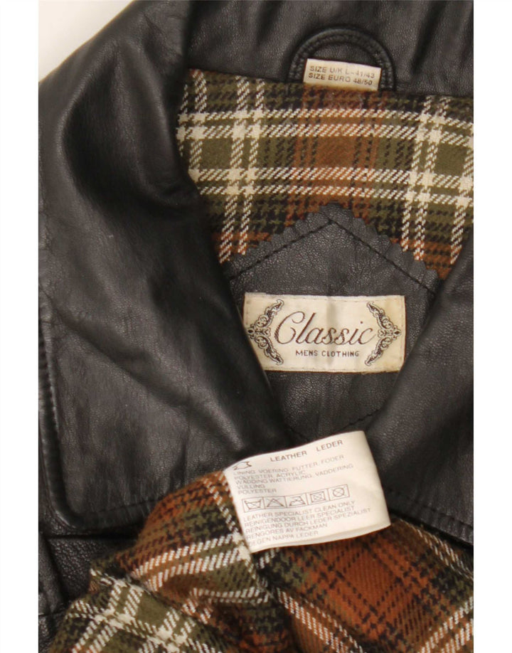 CLASSIC Giacca in pelle da uomo UK 41/43 Large Nera