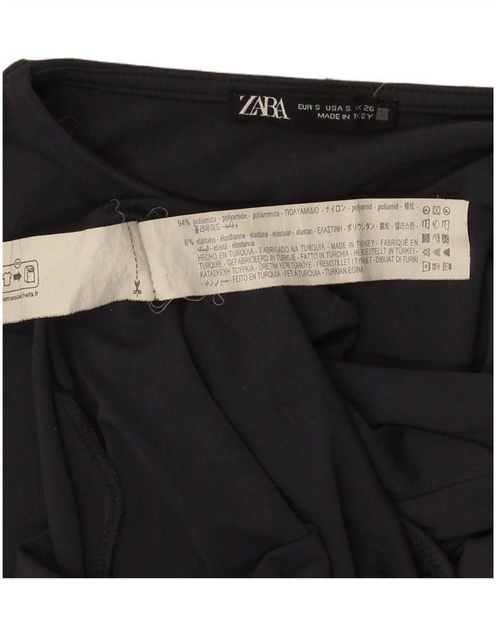 Body a maniche lunghe da donna Zara UK 8 Small blu navy in poliammide