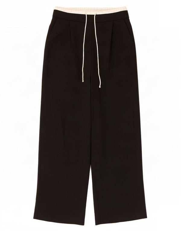 Pantaloni a gamba larga a vita alta da donna Zara UK 8 piccoli W26 L30 poliestere nero