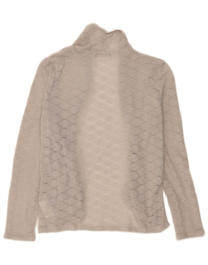 Top cardigan oversize da donna Oasis UK 10 piccolo poliestere geometrico grigio