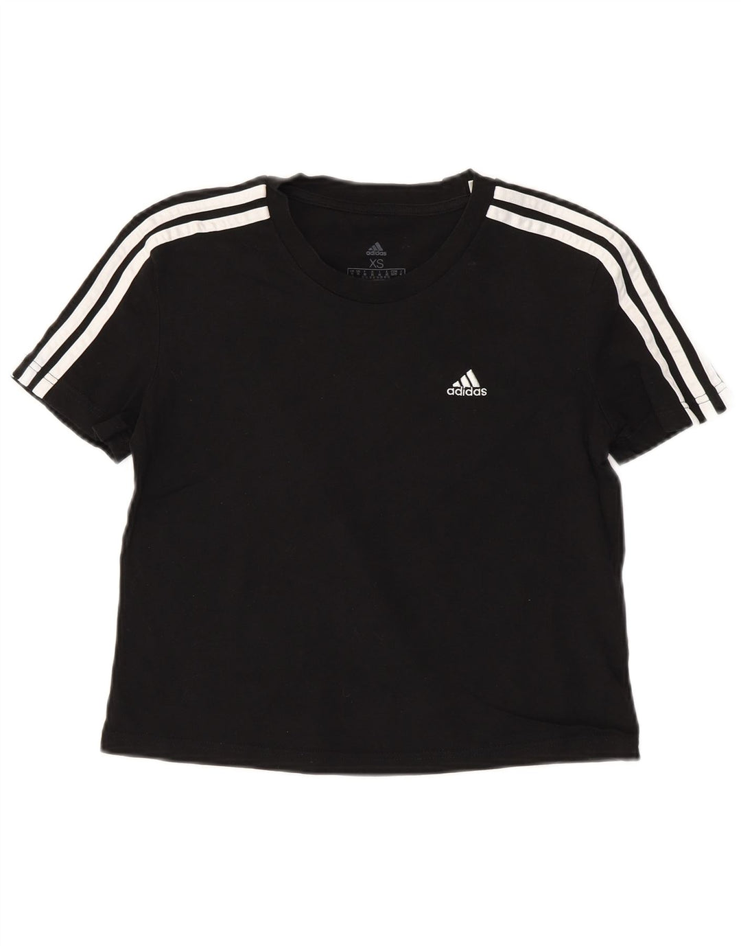T-shirt corta da donna ADIDAS UK 4/6 XS cotone nero