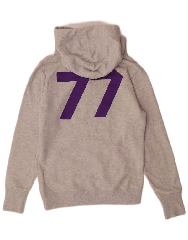 Felpa con cappuccio grafica da donna Superdry UK 12 Cotone grigio medio