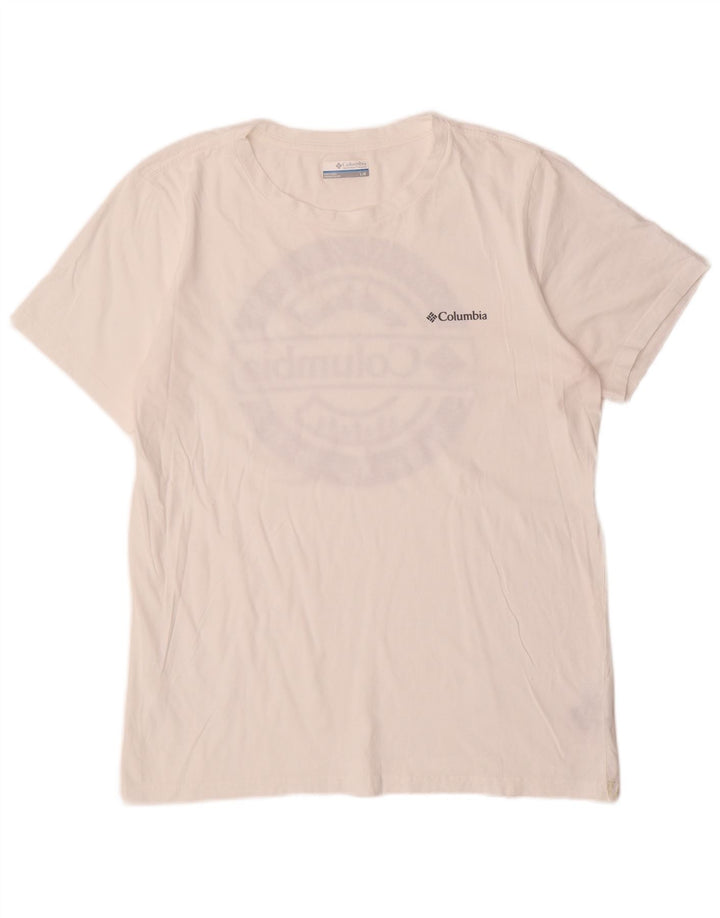 T-shirt grafica da uomo Columbia Top grande in cotone bianco