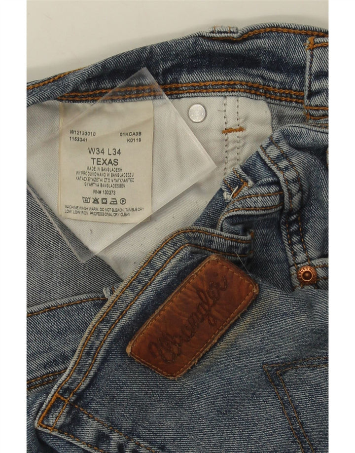 Jeans dritti da uomo Wrangler Texas W34 L29 cotone blu