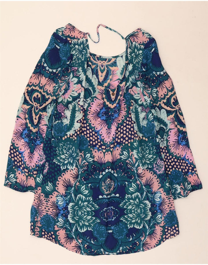 Abito tunica a maniche lunghe da donna BILLABONG UK 12 floreale multicolore medio