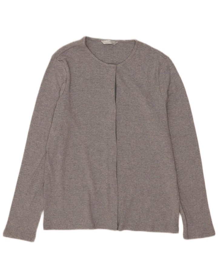 Maglione cardigan da donna Marks & Spencer UK 12 Cotone grigio medio