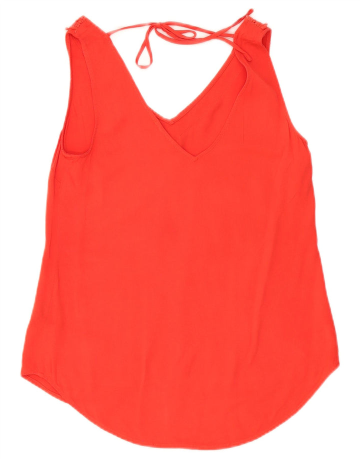 OASIS Womens Sleeveless Blouse Top UK 8 Small Red Viscose