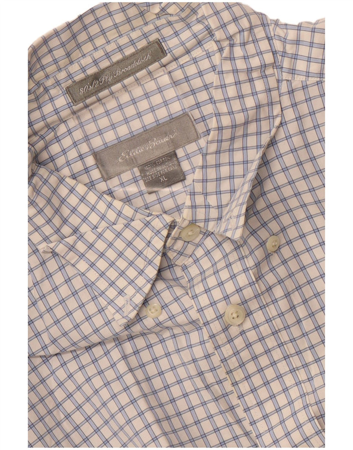 Camicia da uomo Eddie Bauer XL in cotone a quadri bianchi