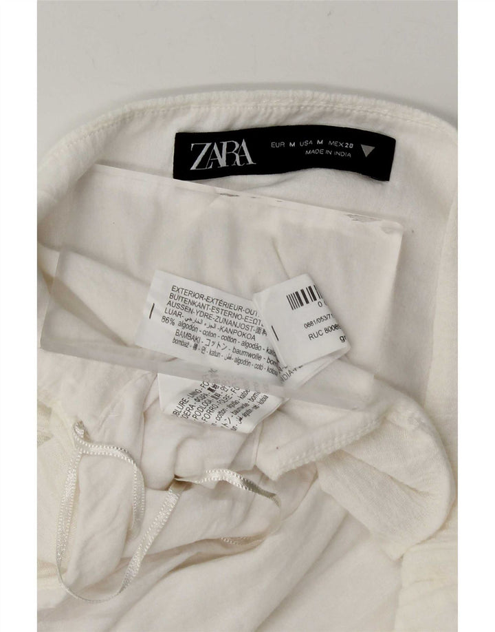 Top alla caviglia da donna Zara UK 12 cotone bianco medio