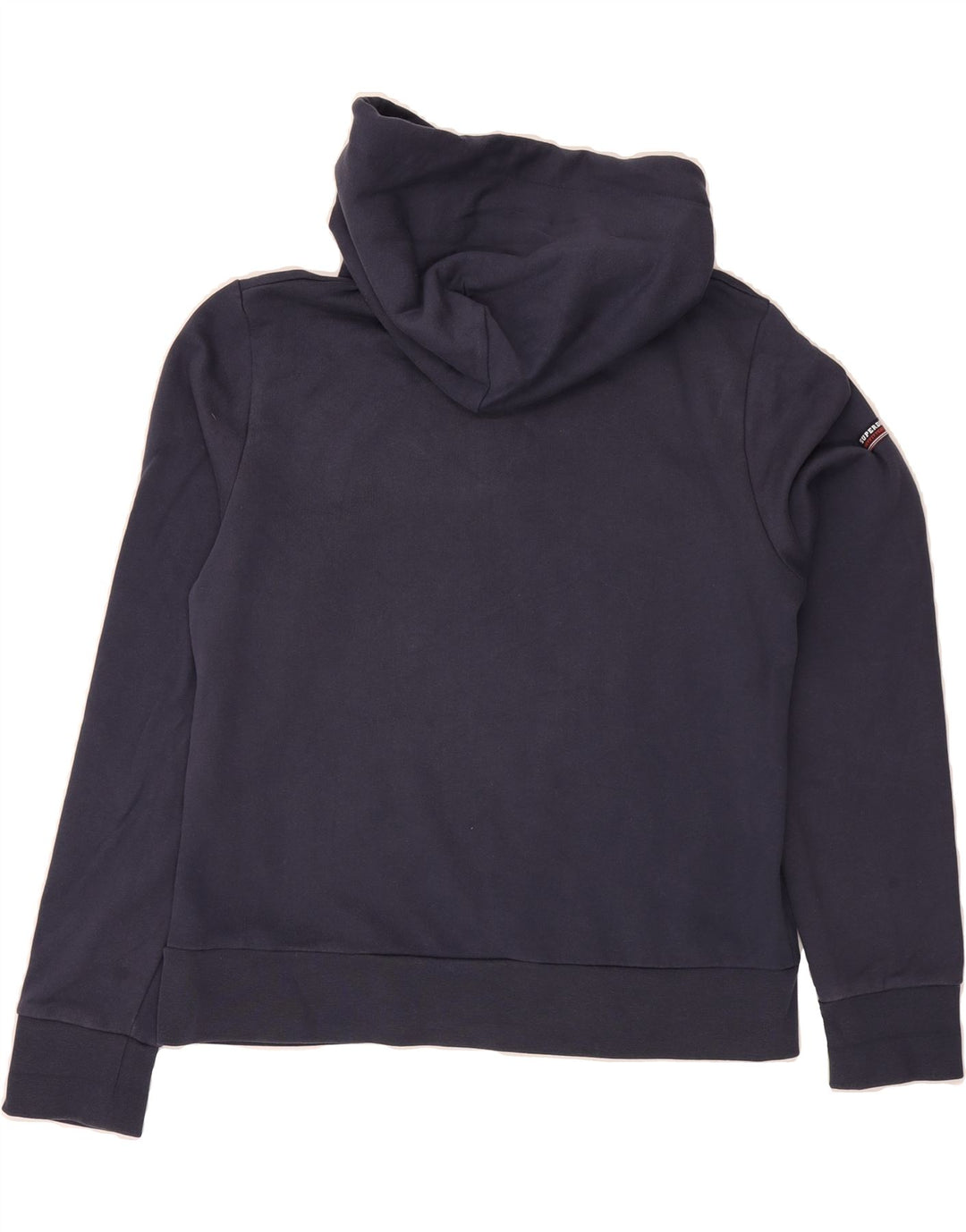 SUPERDRY Womens Zip Hoodie Sweater UK 12 Medium Navy Blue Polyester Vintage Superdry and Second-Hand Superdry from Messina Hembry 
