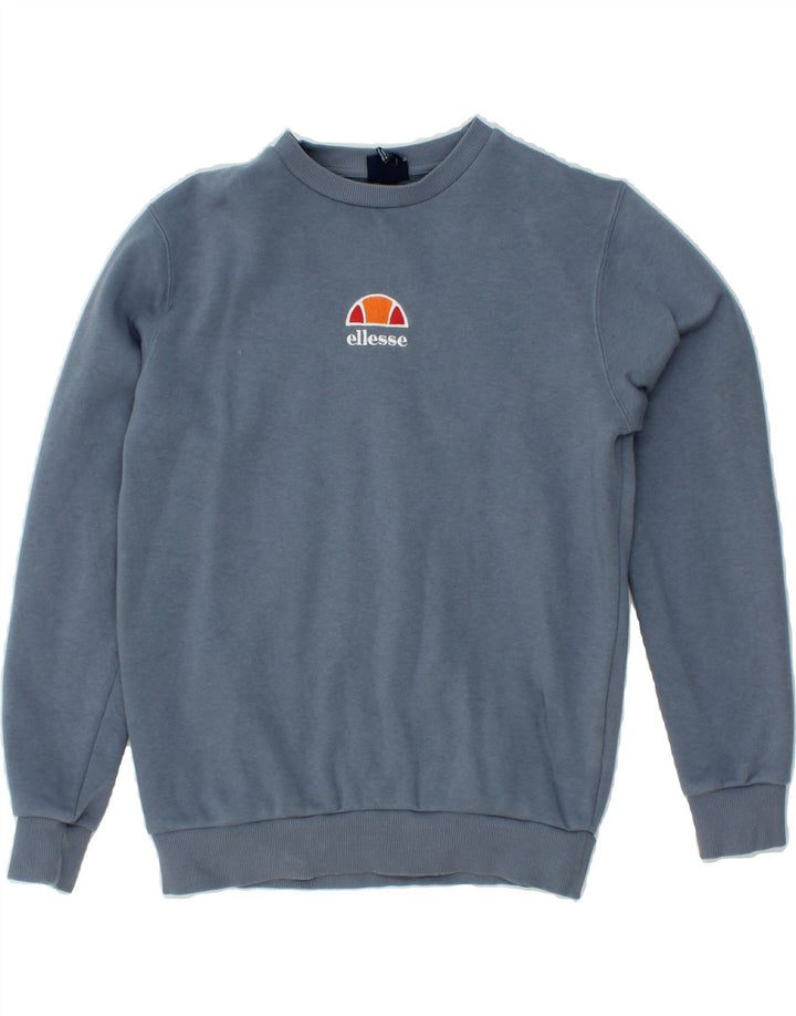 ELLESSE Womens Oversized Sweatshirt Jumper UK 10 Small Grey Cotton Vintage Ellesse and Second-Hand Ellesse from Messina Hembry 